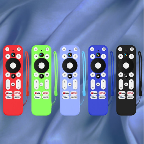 Pour ONN Android TV 4K UHD Streaming Device Y55 Couvercle de télécommande en silicone anti-chute (Bleu) SH601B183-05