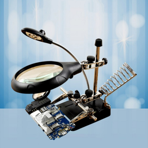 16129-C 2.5X/7.5X/10X Loupe d'entretien du support auxiliaire d'éclairage LED () SH401A251-06