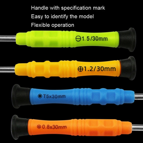 20pcs mini tournevis outils de maintenance de démontage de téléphone portable anti-dérapant, série: T6 SH8613680-06