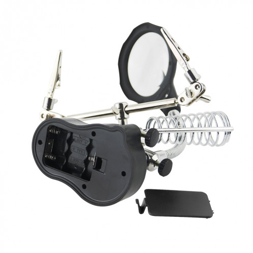 16126-A Loupe de réparation de montre de type support de lumière LED 3.5X / 12X avec clip auxiliaire SH2314942-06