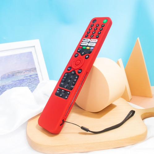 Pour Sony RMF/MG3-TX520U Y52 Housse de protection en silicone anti-chute pour télécommande vocale (rouge) SH101C1432-06