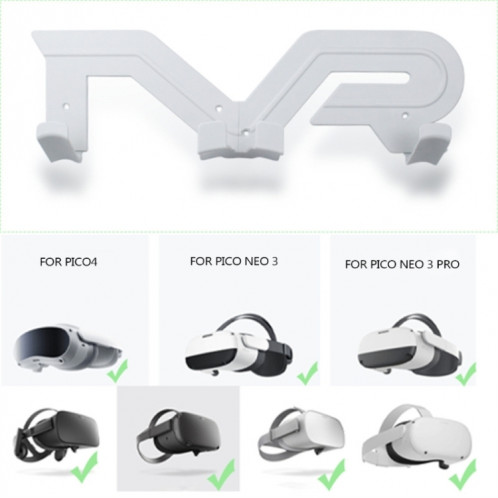 Présentoir mural pour accessoires Meta Quest 2/Pico Neo 3/Pico 4/Pro VR (blanc) SH901A1412-05