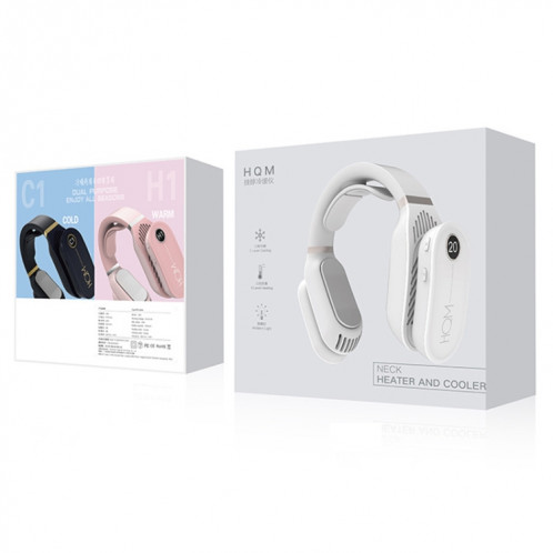LB02 Refroidisseur et réchauffeur de cou suspendu USB Ventilateur de cou suspendu à feuilles sans feuilles portable (bleu marine) SH601C701-07