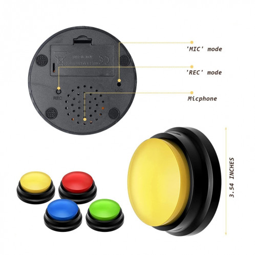 Pet Communication Button Dog Vocal Box Enregistrement Vocalizer, Style: Modèle d'enregistrement (Rouge) SH401E1019-07