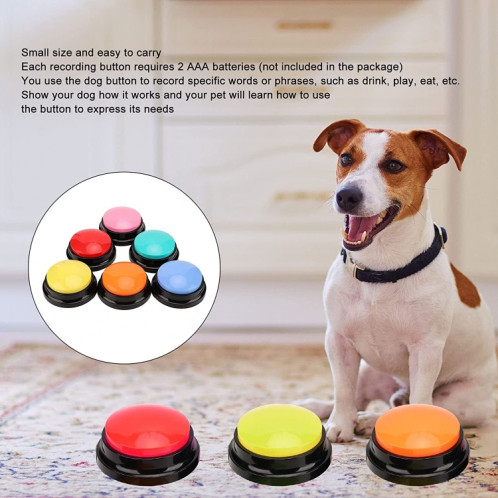 Pet Communication Button Dog Vocal Box Enregistrement Vocalizer, Style: Modèle d'enregistrement (Rose Rouge) SH401G1665-07