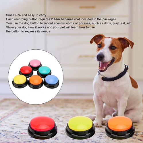 Pet Communication Button Dog Vocal Box Enregistrement Vocalizer, Style: Modèle d'enregistrement (Lake Blue) SH401J496-07