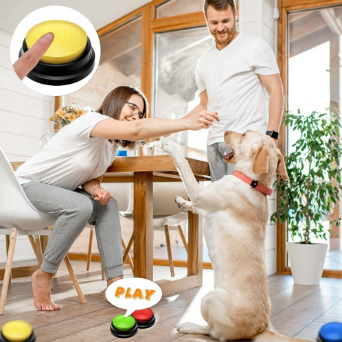 Pet Communication Button Dog Vocal Box Enregistrement Vocalizer, Style: Modèle d'enregistrement (Jaune) SH401I841-07