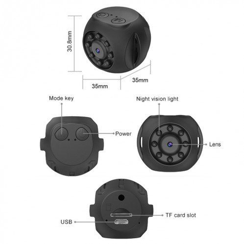 WK10 No Bracket WiFi Intelligent Network Monitor HD Caméra de vision nocturne infrarouge SH320148-09