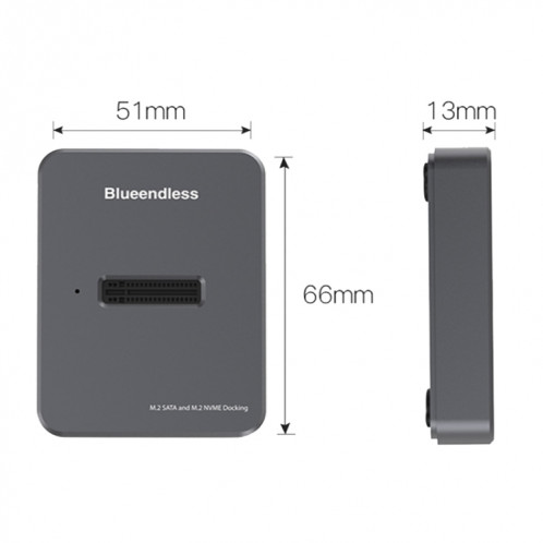 Blueendless SD03 M.2 SATA/NVME Base de disque dur à semi-conducteurs à double protocole (gris) SB401A545-07