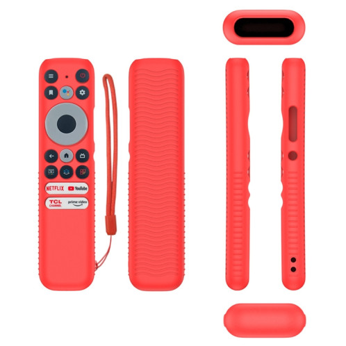 Pour TCL RC902N FMR1 Y47 TV télécommande anti-chute étui en silicone (rouge) SH901C1564-06
