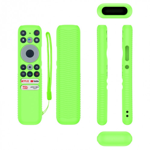 Pour TCL RC902N FMR1 Y47 TV télécommande anti-chute coque en silicone (vert lumineux) SH901E1183-06