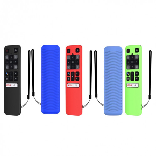 Pour TCL RC802V FMR1 FNR1 Y40 TV télécommande anti-chute étui de protection en silicone (bleu lumineux) SH301D57-06
