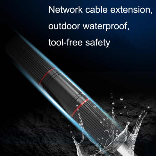 YM-8821 Connecteurs réseau pré-construits Extension de câble réseau étanche pour l'extérieur Tête à double passage (noir) SH601A1211-07