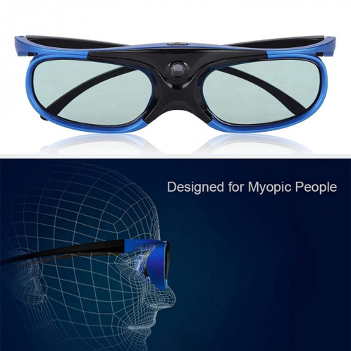 Les lunettes 3D à obturateur actif JX30-T prennent en charge 96HZ-144HZ pour la projection DLP-LINK X5/Z6/H2 (bleu) SH201A1447-09