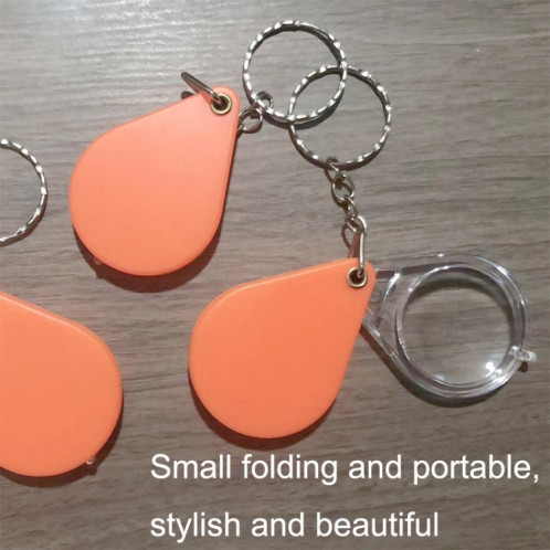 10pcs 10XFold Portable Étudiants à domicile et personnes âgées Tenir HD Mini Loupe Porte-clés (Orange) SH601A1977-06
