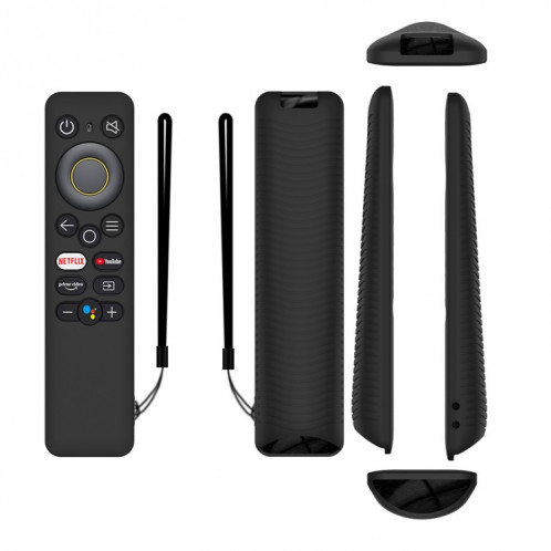 Pour Realme 32/43 pouces Y41 TV télécommande tout compris étui de protection en silicone anti-chute (noir) SH301A1876-05