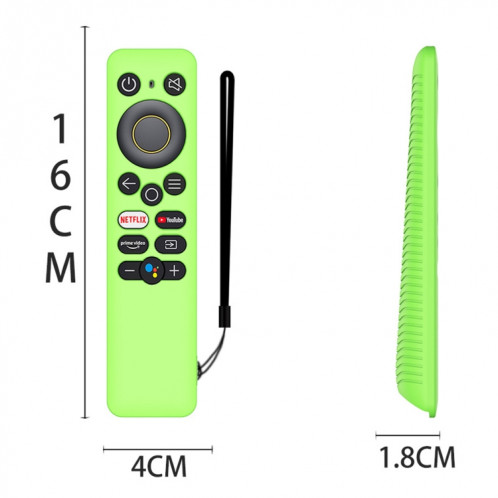 Pour Realme 32/43 pouces Y41 TV télécommande tout compris étui de protection en silicone anti-chute (vert lumineux) SH301E943-05