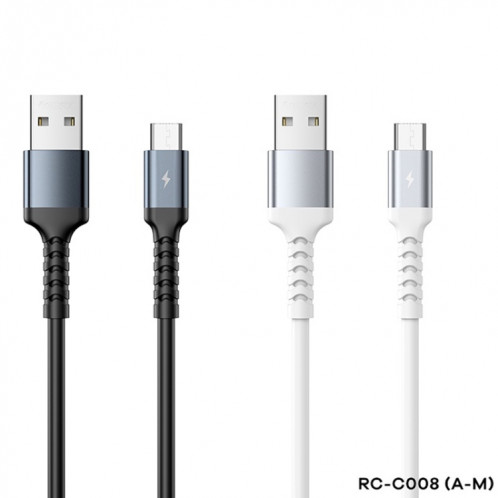 REMAX RC-C008 Câble de données anti-casse souple USB vers micro USB 2.4A TPE, longueur 1 m (noir) SR801A846-06