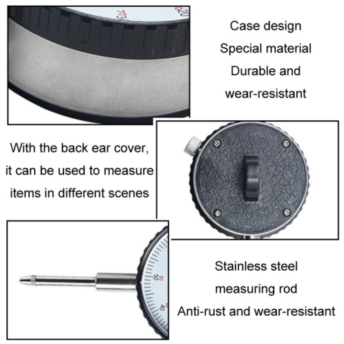 Indicateur de cadran à grand cadran de haute précision de 0,01 mm, spécification : 0-30 mm SH5701918-06