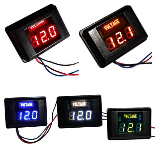 DES-2 Compteur de tension de batterie de voiture DC LED Affichage numérique 12V Moto RV Yacht Détecteur de tension (Vert) SH101E1948-06