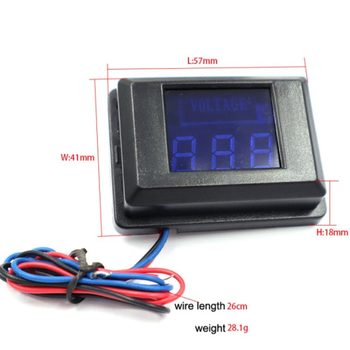 DES-2 Compteur de tension de batterie de voiture DC LED Affichage numérique 12V Moto RV Yacht Détecteur de tension (Blanc) SH101D615-06