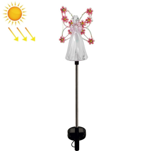 Lampe solaire d'ange pour jardin, décoration extérieure, Patio, prise de terre (rose) SH101B1176-07
