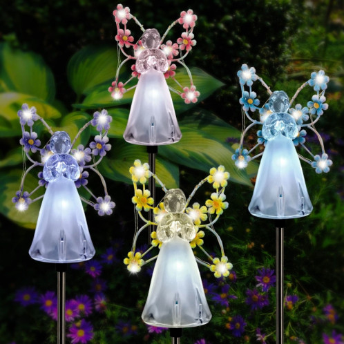 Lampe solaire d'ange pour jardin, décoration extérieure, Patio, prise de terre (jaune) SH101C795-07