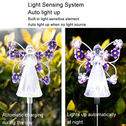 Lampe solaire d'ange pour jardin, décoration extérieure, Patio, prise de terre (jaune) SH101C795-07