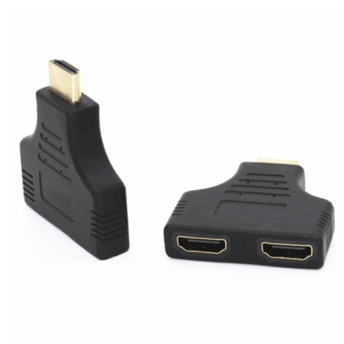 5pcs HDMI mâle vers 2 adaptateur femelle HDMI prise de transformation de conversion d'ordinateur HD (noir) SH701A652-05