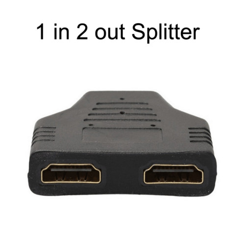 5pcs HDMI mâle vers 2 adaptateur femelle HDMI prise de transformation de conversion d'ordinateur HD (noir) SH701A652-05