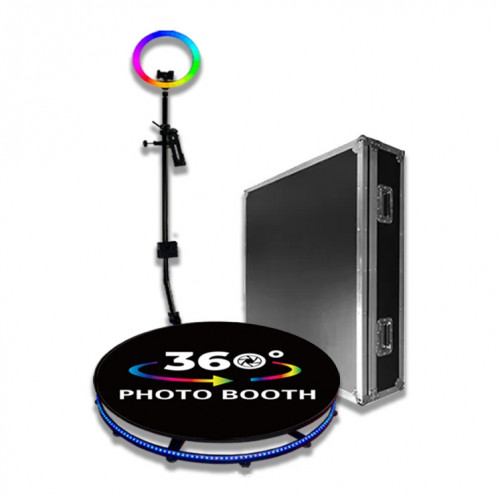 100cm RVB Fill Light Photo Booth Turning Led Camera Photo Spin Stand Avec Flight Case SH9203499-07