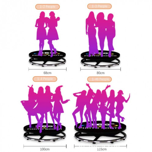 100cm RVB Fill Light Photo Booth Turning Led Camera Photo Spin Stand Avec Flight Case SH9203499-07