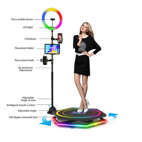 100cm Hexagonal 360 ​​Photomaton électrique rotatif petite étape pour les fêtes et les mariages SH1301871-06