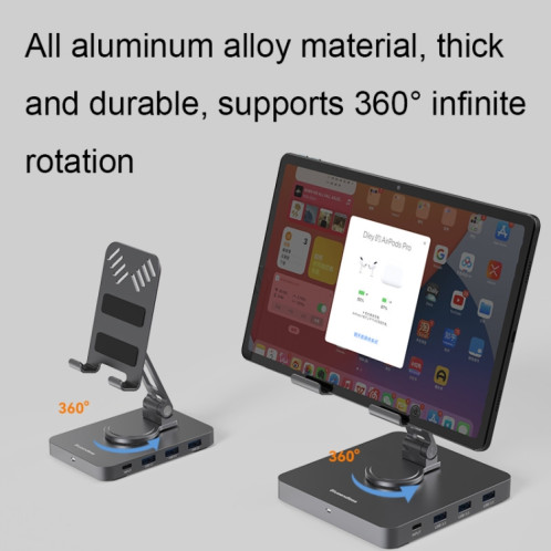 Blueendless 4K HD 60Hz Type-C/USB-C Expansion Dock Support de tablette pour téléphone portable, Spécification : 10 en 1 SB36011750-07