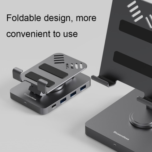 Blueendless 4K HD 60Hz Type-C/USB-C Expansion Dock Support de tablette pour téléphone portable, Spécification : 10 en 1 SB36011750-07