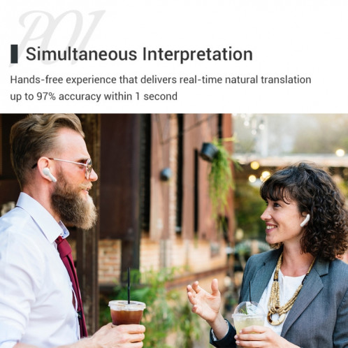 L'écouteur de traduction Bluetooth intelligent de traduction mutuelle multi-pays M6 prend en charge 127 langues (noir) SH401B1616-010