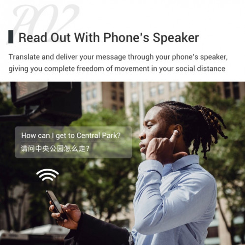 L'écouteur de traduction Bluetooth intelligent de traduction mutuelle multi-pays M6 prend en charge 127 langues (noir) SH401B1616-010