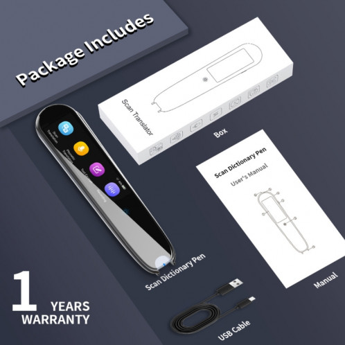 X2 Version internationale stylo de traduction multilingue apprentissage hors ligne stylo de numérisation 112 langues (noir) SH501A1031-010