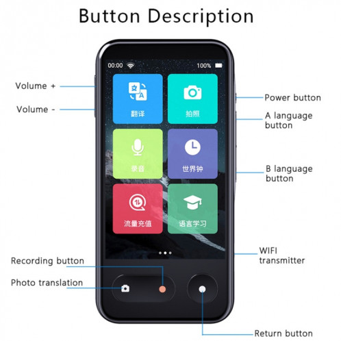 T7 4G Smart Voice / Photo / Traduction d'enregistrement La machine de traduction WIFI prend en charge 138 langues SH315093-09