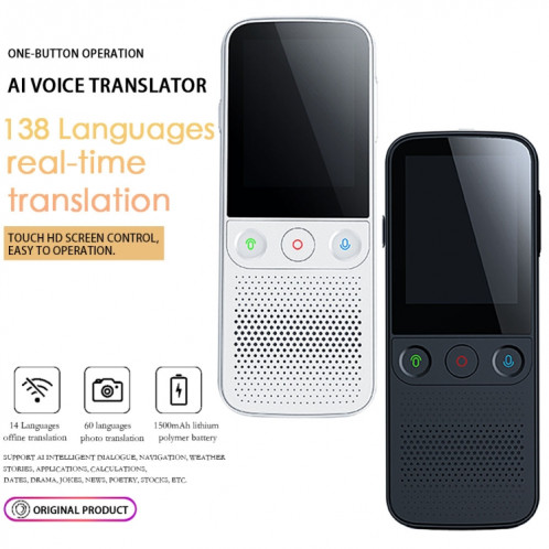 T10Pro Wifi Intelligence Artificielle Photo / Machine de Traduction d'Enregistrement Prend en Charge 138 Langues (Noir) SH101B1770-012