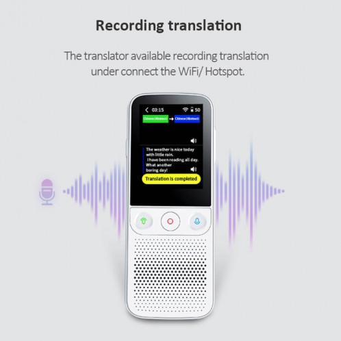 T10Pro Wifi Intelligence Artificielle Photo / Machine de Traduction d'Enregistrement Prend en Charge 138 Langues (Blanc) SH101A106-012