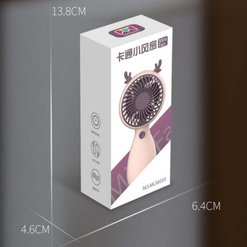2pcs MLS6035 USB Mini Charge Avec Longe Petit Ventilateur, Style Livraison Aléatoire (Rose) SH001A403-06