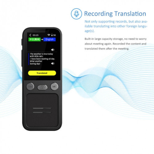 Le traducteur de voyage T16 Smart AI Translation prend en charge la traduction mutuelle en 138 langues 14 traduction hors ligne (noir) SH301A799-09