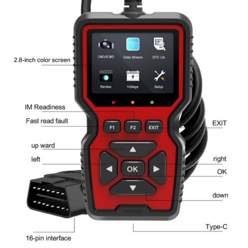 V519 OBD2 Détecteur de défaut de voiture à écran coloré SH3215817-09