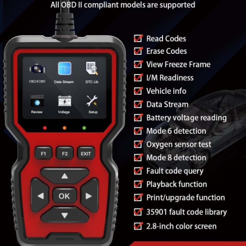 V519 OBD2 Détecteur de défaut de voiture à écran coloré SH3215817-09