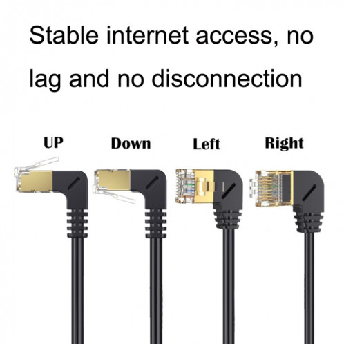 Up Bend 0,5 m Cat 8 10G Transmission RJ45 mâle à femelle câble d'extension de câble réseau informatique (noir) SH905A1650-06