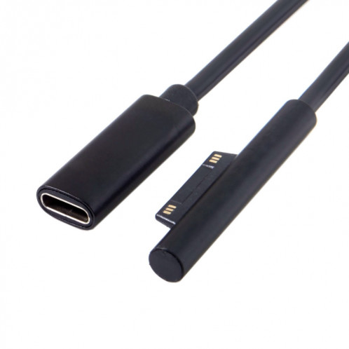Câble de charge d'alimentation pour tablette de semoir rotatif mère Type-C / USB-C pour Microsoft Surface Pro 5/6, taille: 30 cm (noir) SH001A1588-05