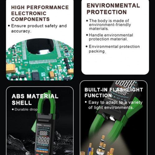 BAKU BA-8330 Pro Multimètre numérique Résistance de maintenance électrique Pince de courant en forme d'instrument (vert) SB601A180-06