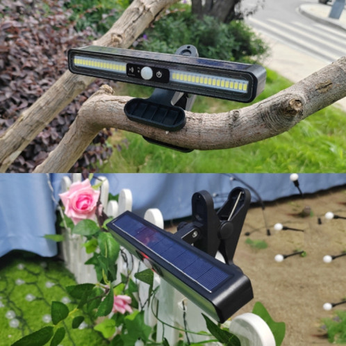 TX-200 Lampe à induction de corps humain de lumière d'escalier de décoration imperméable de paysage solaire, couleur: lumière chaude de coquille noire + clip SH9406812-012