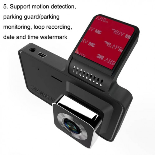 XH-V2 4 pouces enregistreur de conduite HD Night Vision Free Installation Dash Camera, Style: Button Model (Dual Record) SH901B1977-07